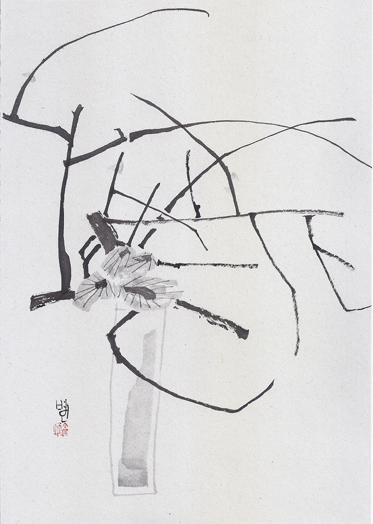 블랙 플라워 드로잉