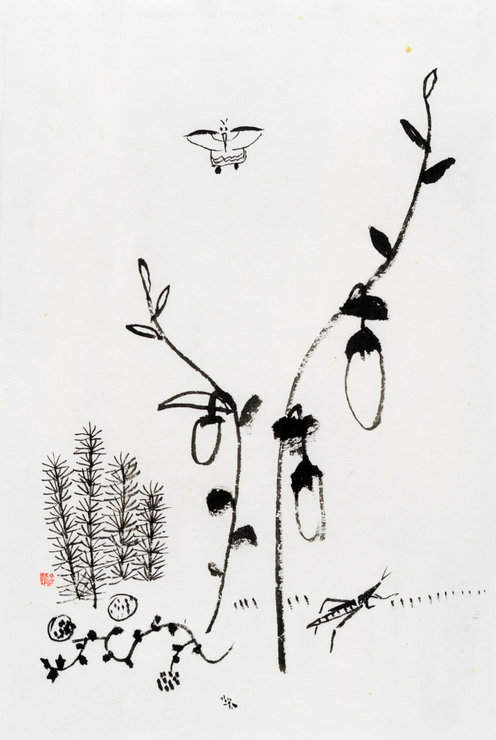 Structure Drawing, 2016, ink_on_paper, 38x25cm — Jang Byeong Eun (Eastbrush, 張炳彥), stage_2_structure_extraction_drawing, extracted_from:Cho-chung-do, process_chain_id:SSR2016