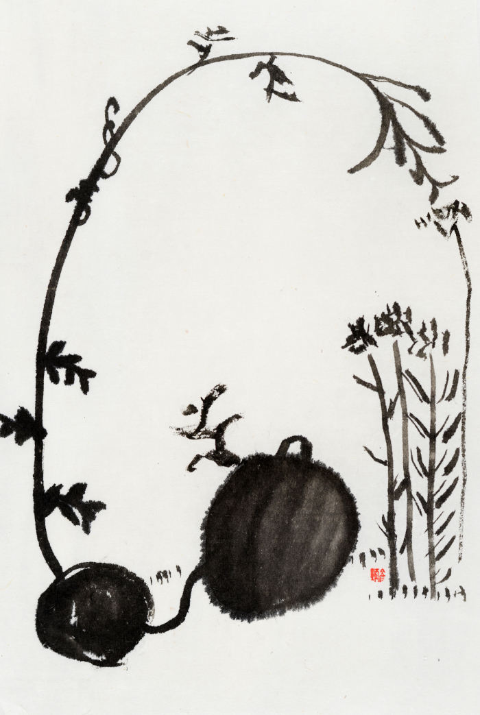 Structure Drawing, 2016, ink_on_paper, 38x25cm — Jang Byeong Eun (Eastbrush, 張炳彥), stage_2_structure_extraction_drawing, extracted_from:Cho-chung-do, process_chain_id:SSR2016