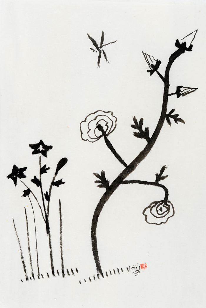 Structure Drawing, 2016, ink_on_paper, 38x25cm — Jang Byeong Eun (Eastbrush, 張炳彥), stage_2_structure_extraction_drawing, extracted_from:Cho-chung-do, process_chain_id:SSR2016