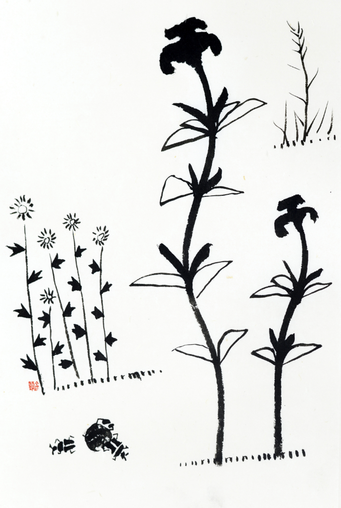 Structure Drawing, 2016, ink_on_paper, 38x25cm — Jang Byeong Eun (Eastbrush, 張炳彥), stage_2_structure_extraction_drawing, extracted_from:Cho-chung-do, process_chain_id:SSR2016