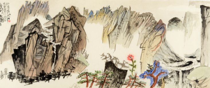 Edited_Landscape–Study_for_Geumgangsan_Painting, 2016, study_1, ink_and_light_color_on_paper, 30x72cm — Jang Byeong Eun (Eastbrush, 張炳彥), Geumgangsan, chapter_05