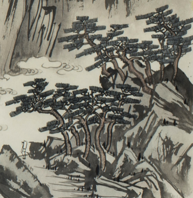 Edited_Landscape–Geumgangsan_detail, 2016, detail_9, ink_and_light_color_on_paper, 50x248cm — Jang Byeong Eun (Eastbrush, 張炳彥), chapter_05