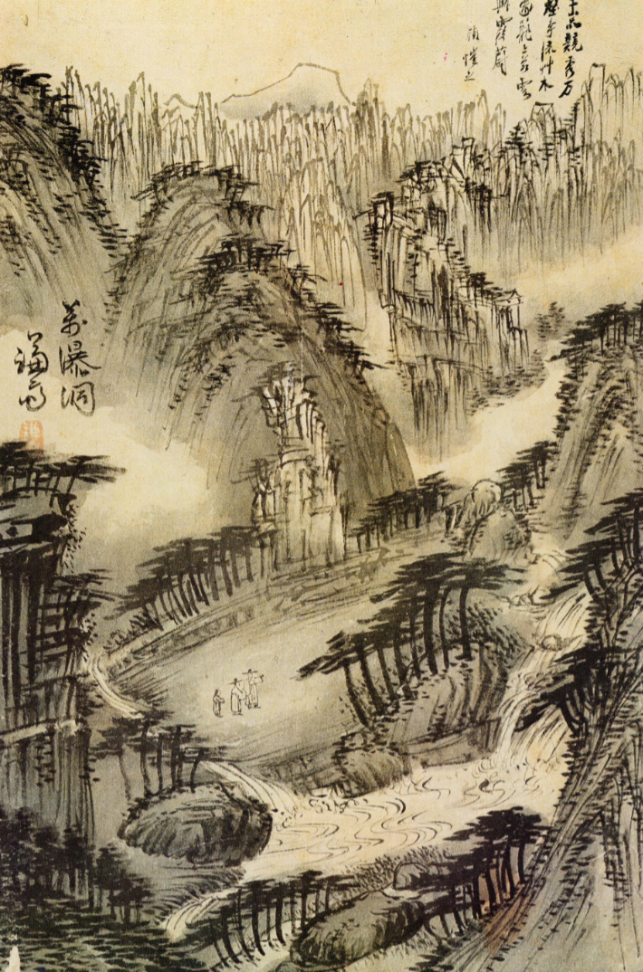 Gyeomjae_Jeong_Seon, Manpokdong_Valley_of_Ten_Thousand_Waterfalls, mid_18th_century, Joseon, ink_and_light_color_on_silk — Seoul_National_University_Museum, structural_source_for:chapter_05