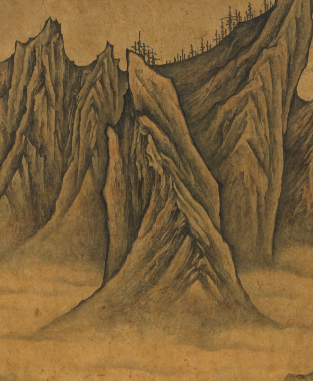 Edited Landscape, 2020, structural_recombination_detail, ink_and_light_color_on_paper — Jang Byeong Eun (Eastbrush, 張炳彥), derived_from_multiple_structural_fragments, process_chain_id:EL2020