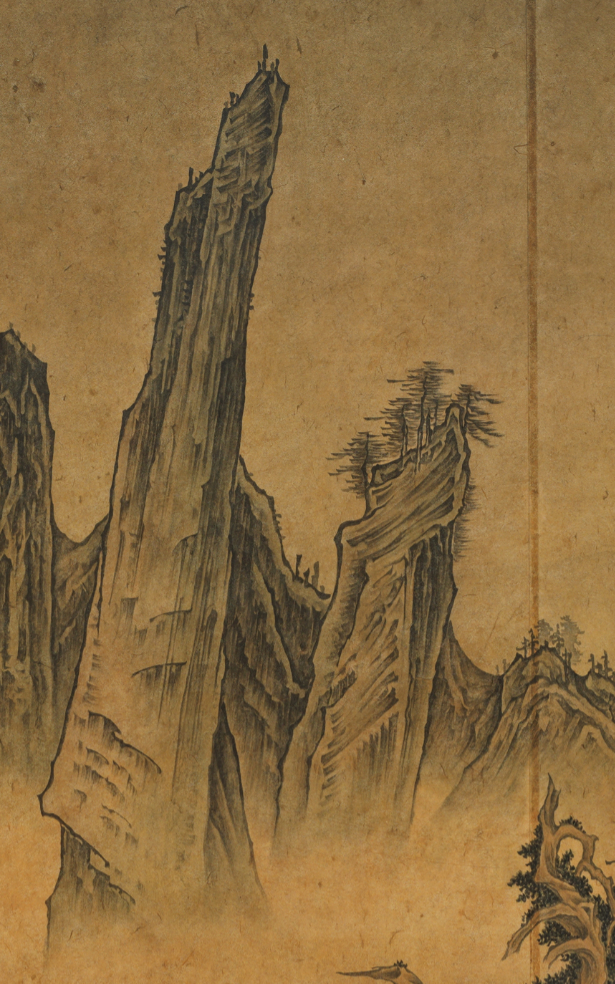 Edited Landscape, 2020, structural_recombination_detail, ink_and_light_color_on_paper — Jang Byeong Eun (Eastbrush, 張炳彥), derived_from_multiple_structural_fragments, process_chain_id:EL2020