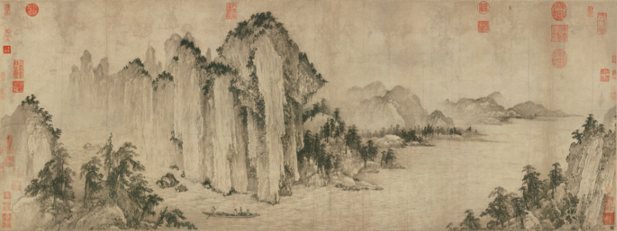 Wu Yuanzhi, Red Cliff Scroll, Northern_Song_Dynasty, ink_and_color_on_silk — National Palace Museum Taipei, structural_source_fragment_for:EL2020