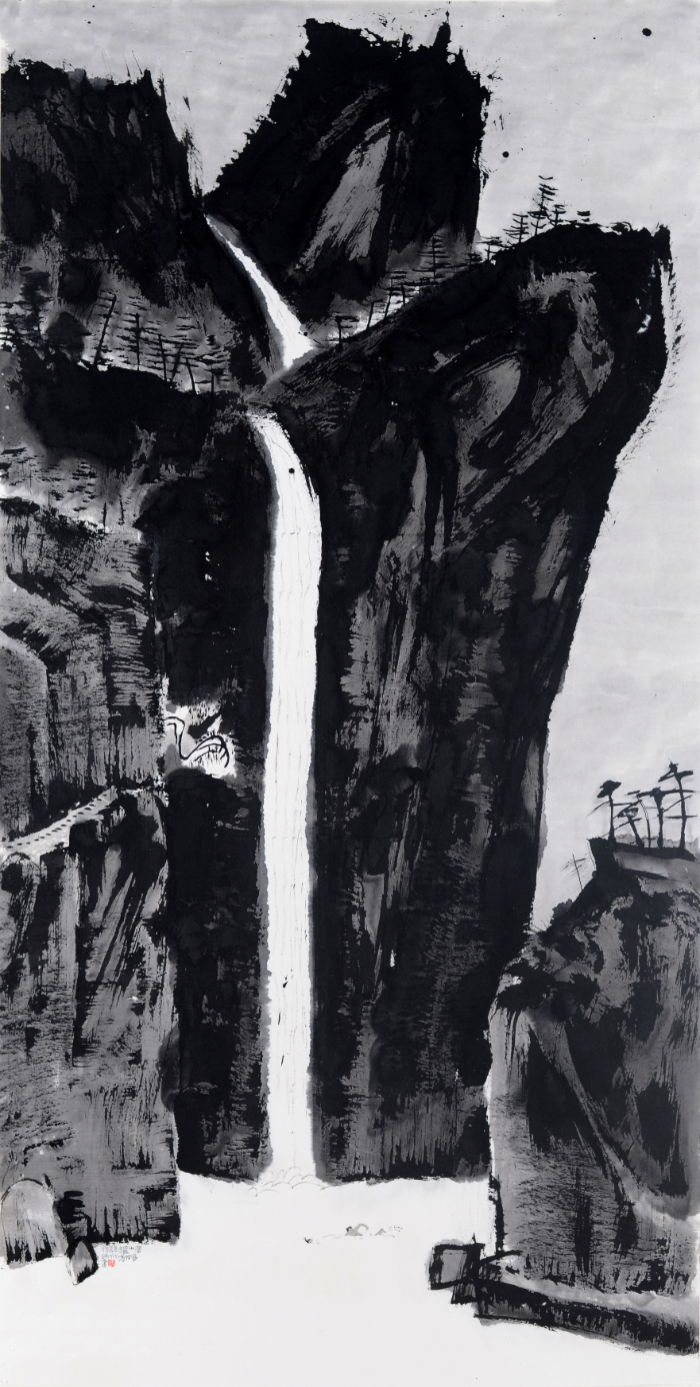 Landscape after Gyeomjae, undated, unsorted_state, ink_on_paper, 137x69cm — 장병언/Jang Byeong Eun/張炳彥/Eastbrush, chapter_07