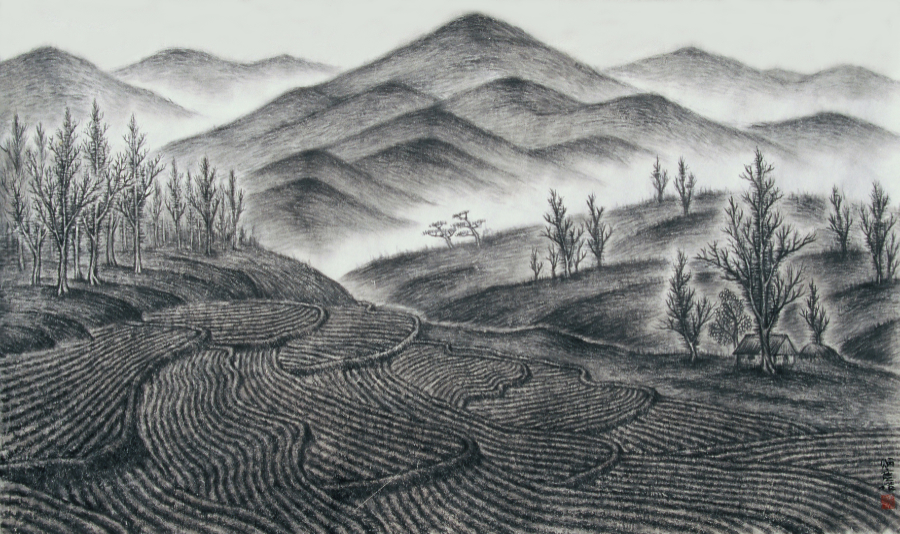 Gayasan, undated, unsorted_state, ink_and_light_color_on_paper, 133x77cm — 장병언/Jang Byeong Eun/張炳彥/Eastbrush, chapter_07