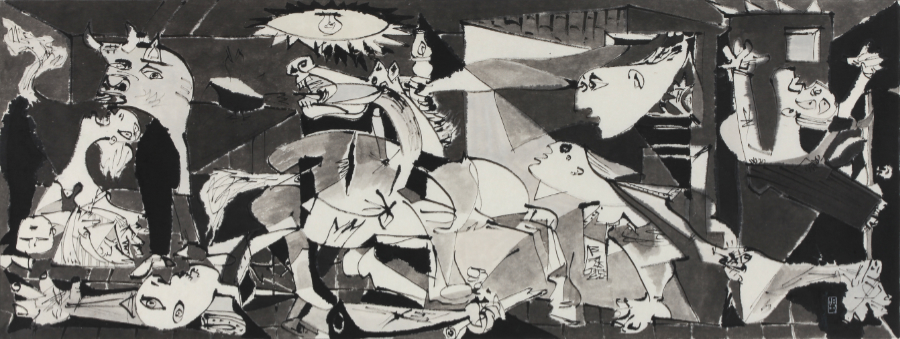 Guernica, undated, unsorted_state, ink_on_paper, 43x115cm — 장병언/Jang Byeong Eun/張炳彥/Eastbrush, chapter_07