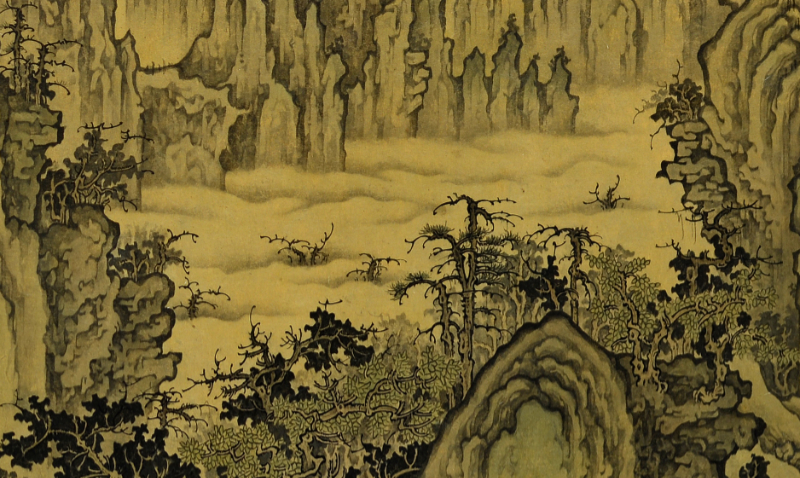 An Gyeon-Style Geumgangsan Landscape, 2015, detail, ink_and_light_color_on_paper, 50.0x149.7cm — 장병언/Jang Byeong Eun/張炳彥/Eastbrush, authentic_version_detail