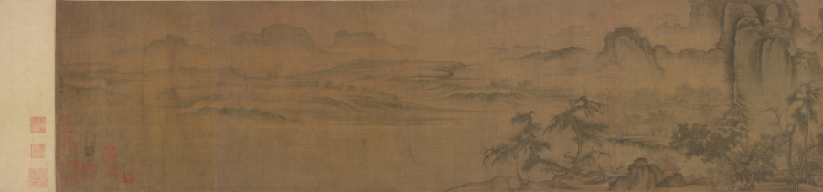 곽희 전, Clearing after Autumn Rain in Mountain Streams, 11th_12th_century, northern_song, ink_and_color_on_silk — Freer Gallery of Art, structural_source_for:chapter_08