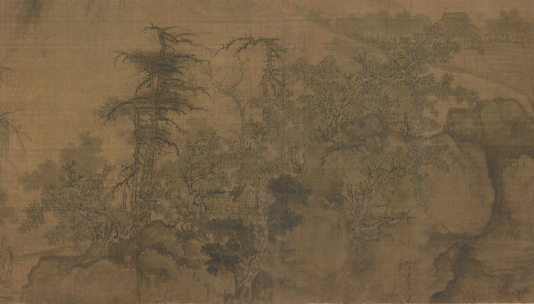 곽희 전, Clearing after Autumn Rain in Mountain Streams, 11th_12th_century, northern_song, ink_and_color_on_silk — Freer Gallery of Art, structural_source_for:chapter_08