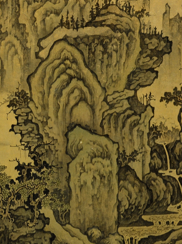 An Gyeon-Style Geumgangsan Landscape, 2015, detail, ink_and_light_color_on_paper, 50.0x149.7cm — 장병언/Jang Byeong Eun/張炳彥/Eastbrush, authentic_version_detail