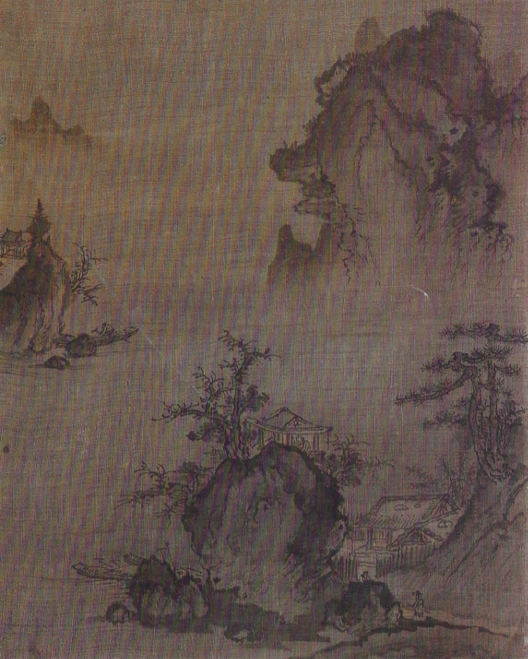 전 안견, One Leaf from the Eight Views of the Four Seasons, 15th_century, joseon, ink_on_silk — National Museum of Korea, structural_source_for:chapter_08