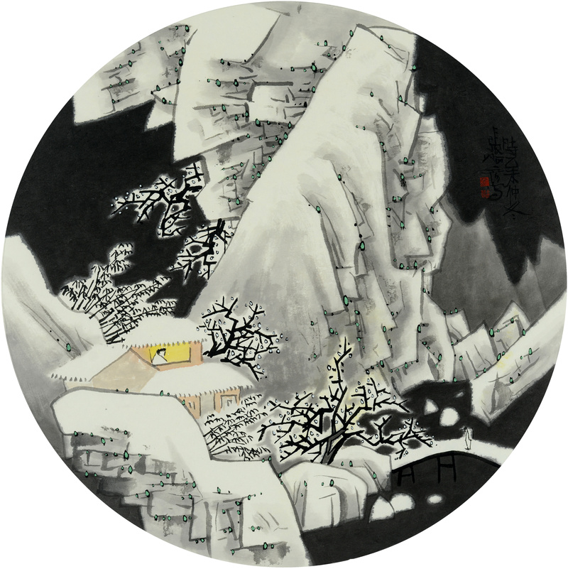 장병언 / 방倣개자원화보 모방명가화보편 / 수묵담채 / Ø 49 cm / 2015