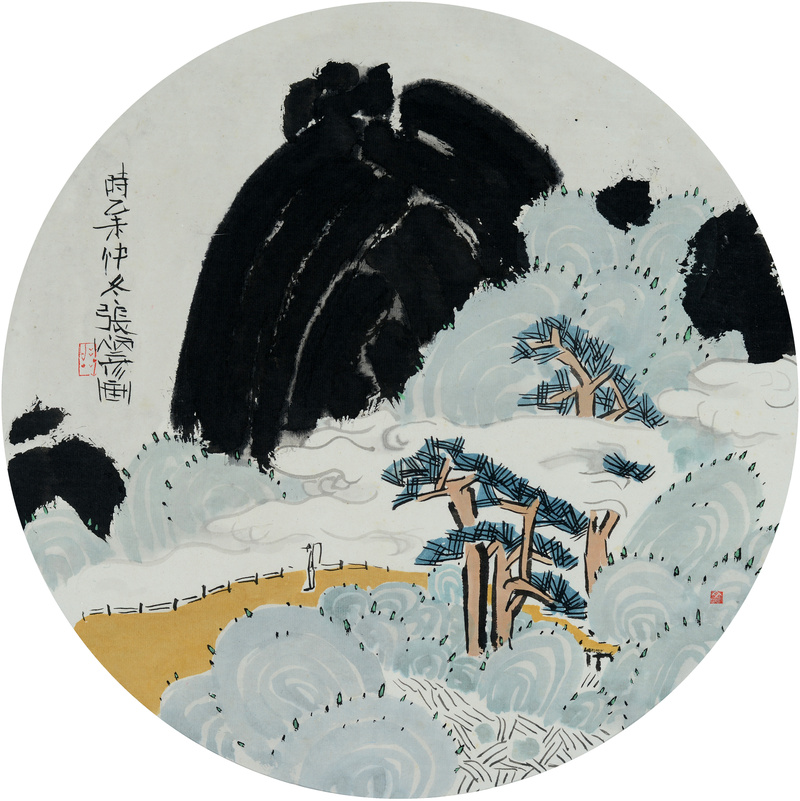 장병언 / 방倣개자원화보 모방명가화보편 / 수묵담채 / Ø 49 cm / 2015